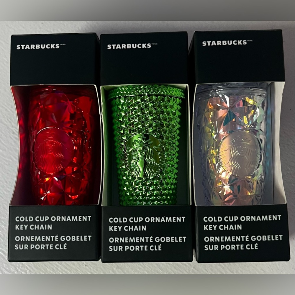 Starbucks ornament cups. (Display use only)